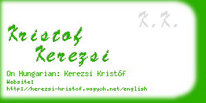kristof kerezsi business card